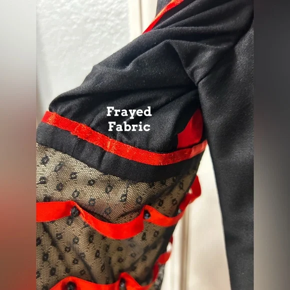 Queen Of Hearts Costume Sz S Handmade Red Gold Gown Alice In Wonderland Cosplay - Picture 5 of 16